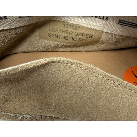 New FABIOLAS Beige Suede Floral Embroidered‎ Espadrilles Shoes 41 9.5 NWOB - Picture 7 of 9